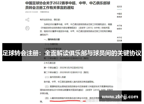 足球转会注册：全面解读俱乐部与球员间的关键协议